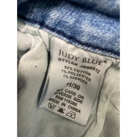 Judy Blue Distressed Blue Ankle Jeans - Picture 7 of 9